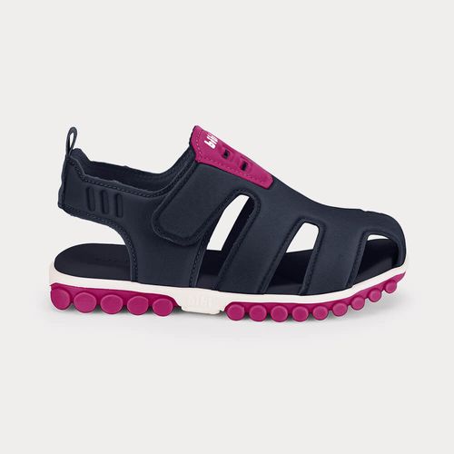 Sandália Infantil Bibi Summer Roller Sport 2.0 Azul Marinho com Rosa