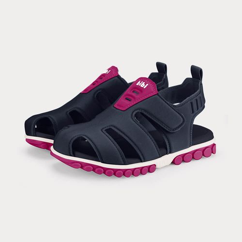 Sandália Infantil Bibi Summer Roller Sport 2.0 Azul Marinho com Rosa
