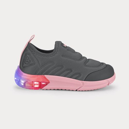 Tênis Infantil Bibi Space Cinza com Rosa