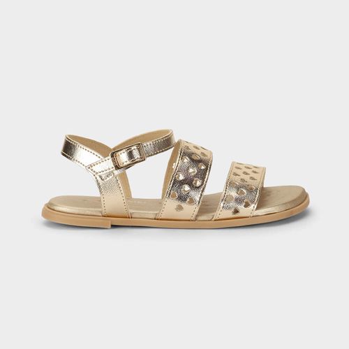 Sandália Infantil Bibi Shine Kids Dourada de Corações