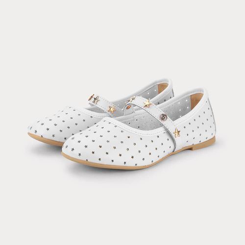 Sapatilha Infantil Bibi Ballerina Basic Branca Estrelada