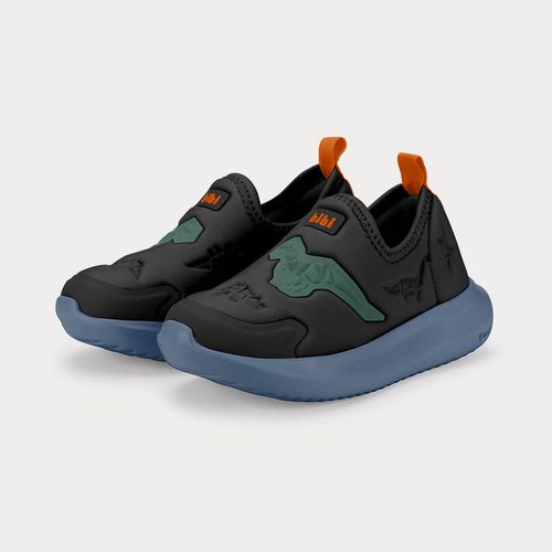 Tênis Infantil Bibi Flash Preto de Dinossauro