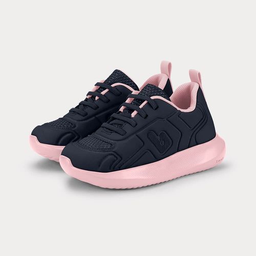 Tênis Infantil Bibi Flash Azul Marinho com Rosa