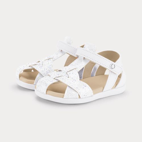 Sandália Infantil Bibi Baby Soft II Branca com Lilás