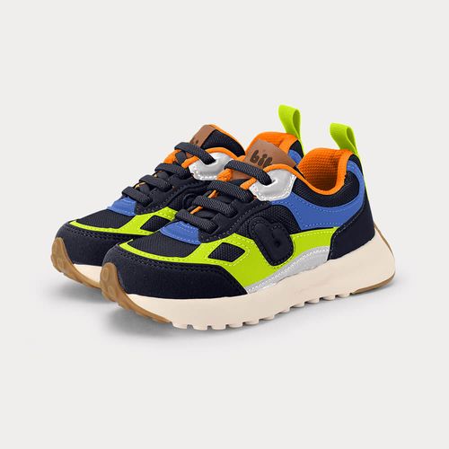 Tênis Infantil Bibi Jogging Kids Azul com Verde