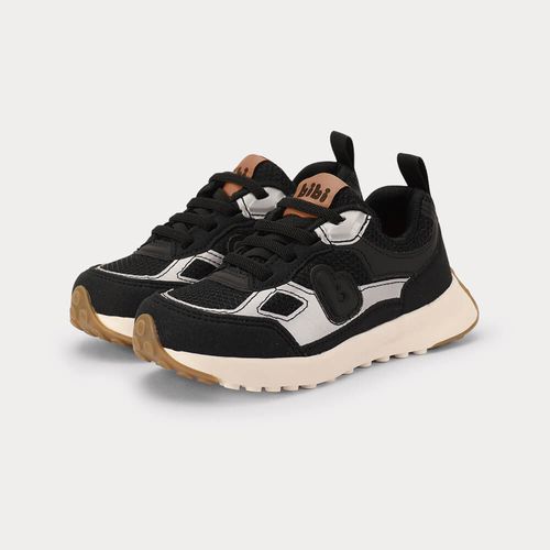 Tênis Infantil Bibi Jogging Kids Preto com Prata