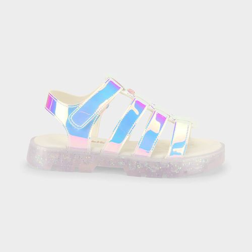 Sandália Infantil Bibi Plataforma 2.0 Branca Holográfica