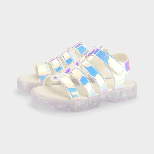 Sandália Infantil Bibi Plataforma 2.0 Branca Holográfica
