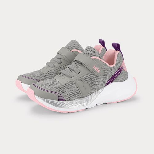 Tênis Infantil Bibi High School Cinza com Rosa