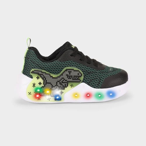 Tênis Infantil Bibi Fun Light Verde de Dinossauro