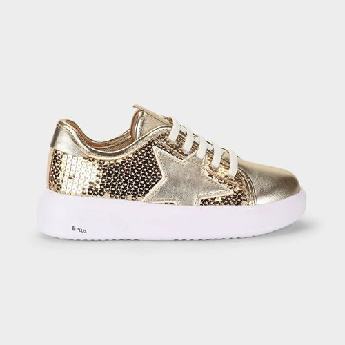 Tênis Infantil Bibi Glam Dourado de Brilho