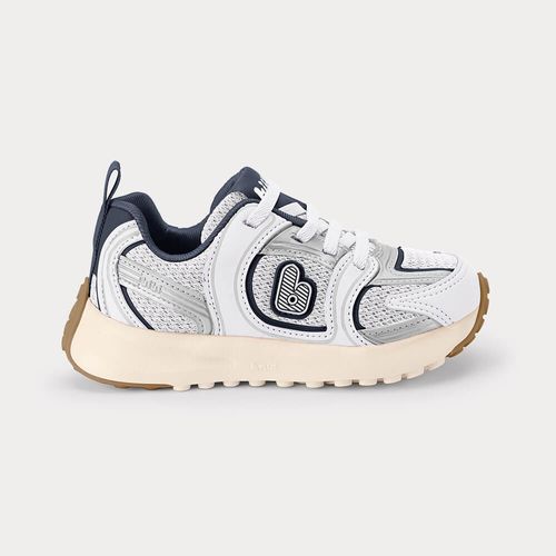 Tênis Infantil Bibi Jogging Branco com Azul Marinho