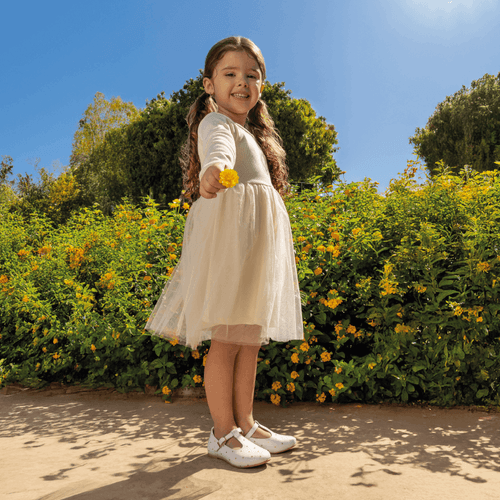 Sapatilha Infantil Bibi Ballerina Basic Branca Estrelada