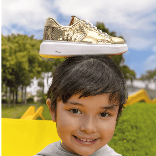 Tênis Infantil Bibi Glam Dourado de Lantejoulas