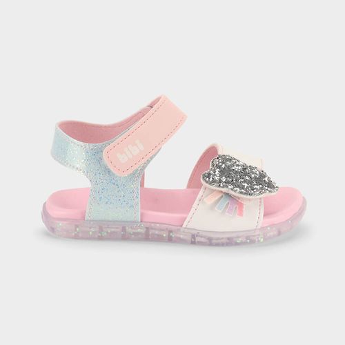 Sandália Infantil Bibi Baby Soft II Rosa com Glitter