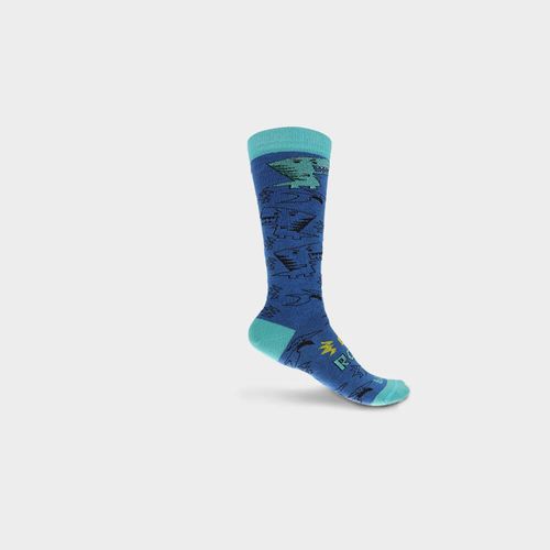 Meia Infantil Bibi Mini Azul de Dinossauro