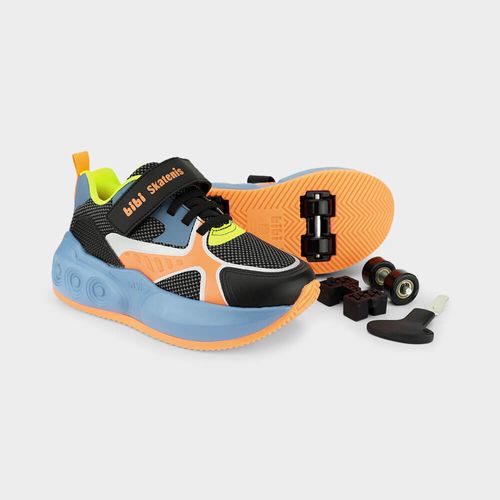 Tênis de Rodinhas Infantil Bibi Skatenis Preto com Azul