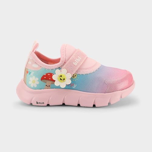Tênis Infantil Bibi Energy Baby 2.0 Rosa com Flores