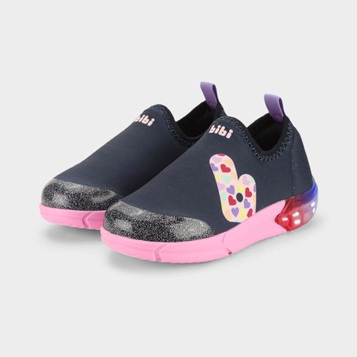Tênis Infantil Bibi Space Azul Marinho com Rosa