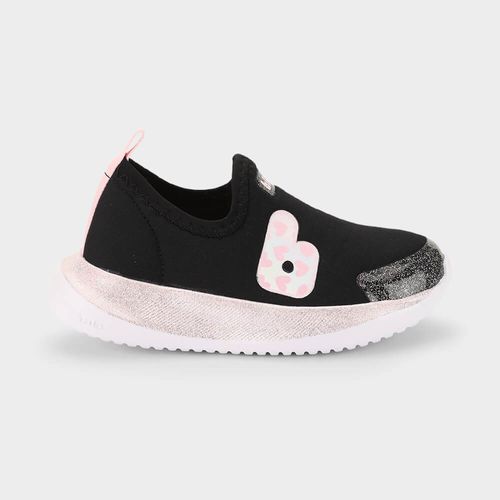 Tênis Infantil Bibi Flash Preto com Rosa