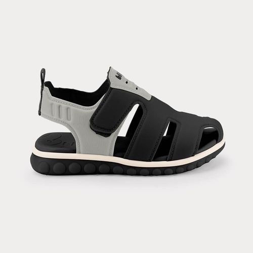 Sandália Infantil Bibi Summer Roller Sport 3.0 Cinza com Preto