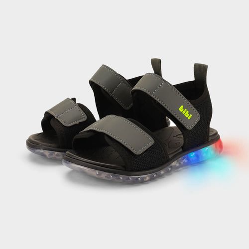Sandália Infantil de LED Bibi Summer Roller Light 2.0 Preto