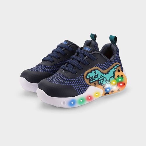 Tênis Infantil Bibi Fun Light Azul de Dinossauro