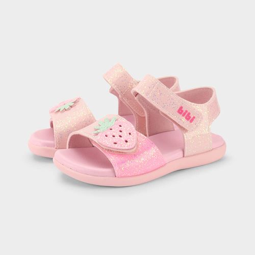 Sandália Infantil Bibi Baby Soft II Rosa de Morango