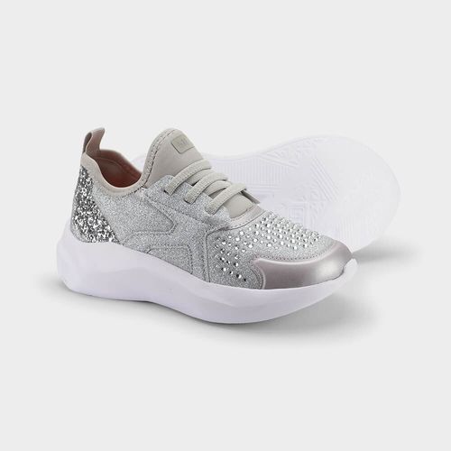 Tênis Infantil Bibi Evolution 2.0 Prata com Glitter